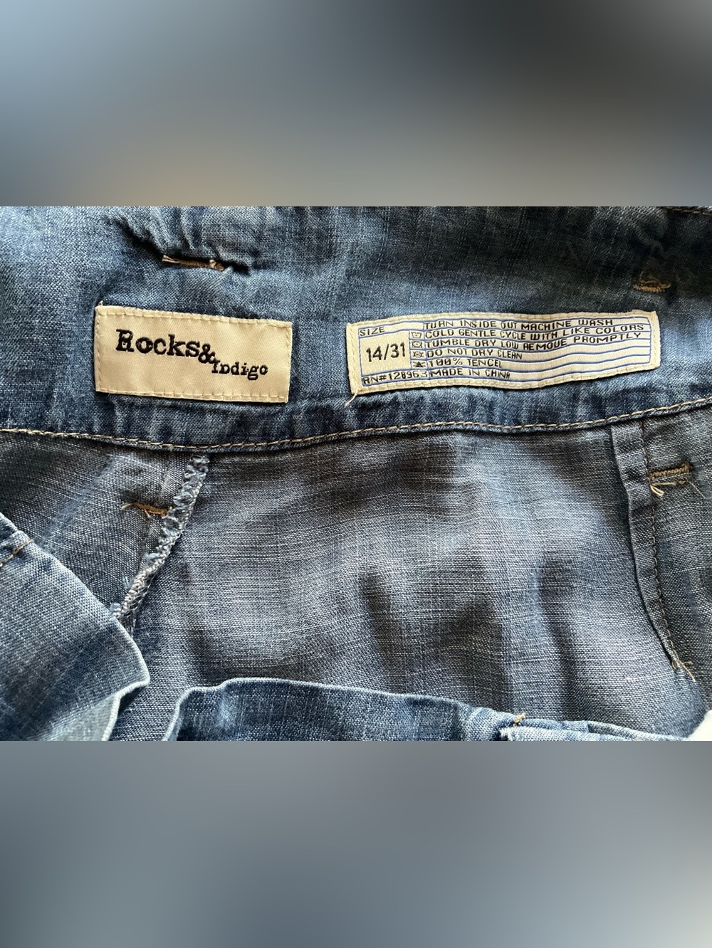 Rock & Indigo Paperbag Wide-Leg Chambray Pants - Picture 5 of 5